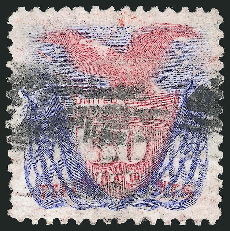 Cost of US Stamp Scott Catalogue 121 - 1869 30c Pictorial Shield Eagle Flags. Robert Siegel Auction Galleries, Oct 2012, Sale 1033, Lot 4063