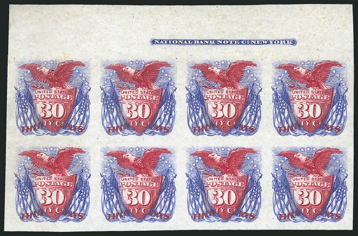 Price of US Stamps Scott Catalog 121: 1869 30c Pictorial Shield Eagle Flags. Robert Siegel Auction Galleries, Dec 2012, Sale 1037, Lot 1143