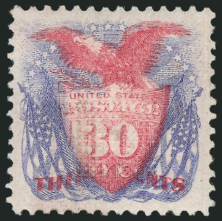 Values of US Stamp Scott Catalog # 121 - 30c 1869 Pictorial Shield Eagle Flags. Robert Siegel Auction Galleries, Feb 2015, Sale 1092, Lot 1103