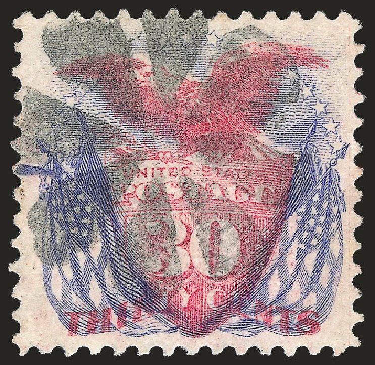 US Stamps Price Scott Catalog #121: 30c 1869 Pictorial Shield Eagle Flags. Robert Siegel Auction Galleries, Oct 2008, Sale 963, Lot 693