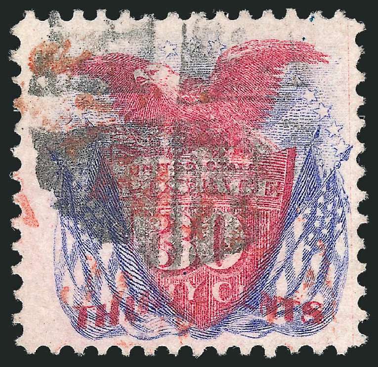 Value of US Stamp Scott Catalogue #121: 1869 30c Pictorial Shield Eagle Flags. Robert Siegel Auction Galleries, Sep 2009, Sale 976, Lot 1473