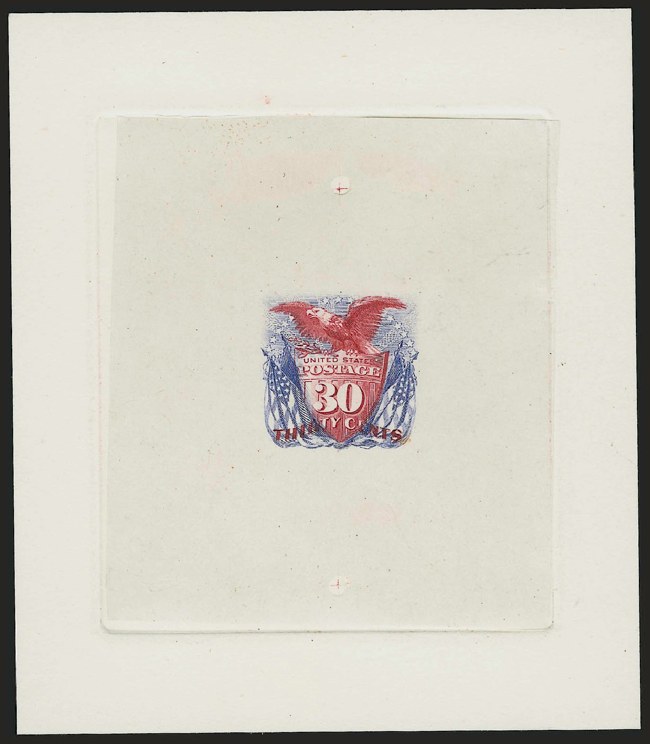US Stamp Values Scott Catalog 121 - 1869 30c Pictorial Shield Eagle Flags. Robert Siegel Auction Galleries, Dec 2009, Sale 982, Lot 5293