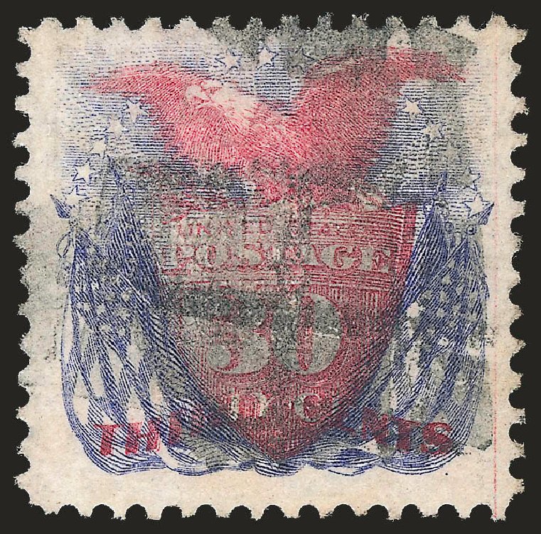 Prices of US Stamps Scott Catalog #121 - 30c 1869 Pictorial Shield Eagle Flags. Robert Siegel Auction Galleries, Dec 2009, Sale 982, Lot 5353