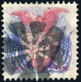 US Stamps Price Scott #121 - 30c 1869 Pictorial Shield Eagle Flags. Harmer-Schau Auction Galleries, Oct 2010, Sale 87, Lot 156
