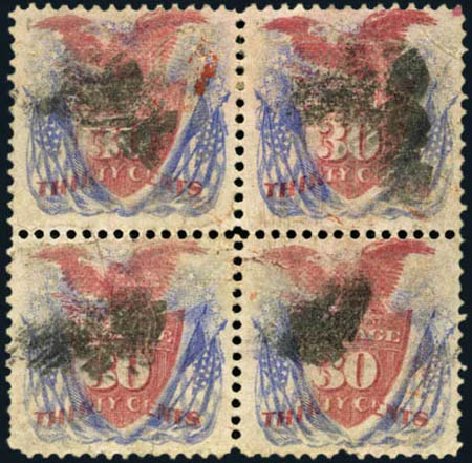 Cost of US Stamp Scott Cat. #121 - 1869 30c Pictorial Shield Eagle Flags. Harmer-Schau Auction Galleries, Aug 2012, Sale 94, Lot 1216