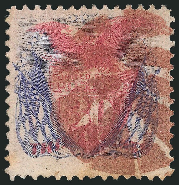 Cost of US Stamp Scott #121: 1869 30c Pictorial Shield Eagle Flags. Robert Siegel Auction Galleries, Mar 2013, Sale 1040, Lot 1386