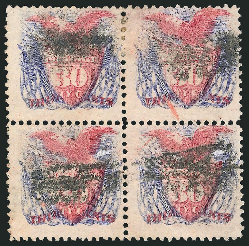 US Stamp Prices Scott Catalog # 121 - 30c 1869 Pictorial Shield Eagle Flags. Robert Siegel Auction Galleries, Mar 2014, Sale 1067, Lot 1126