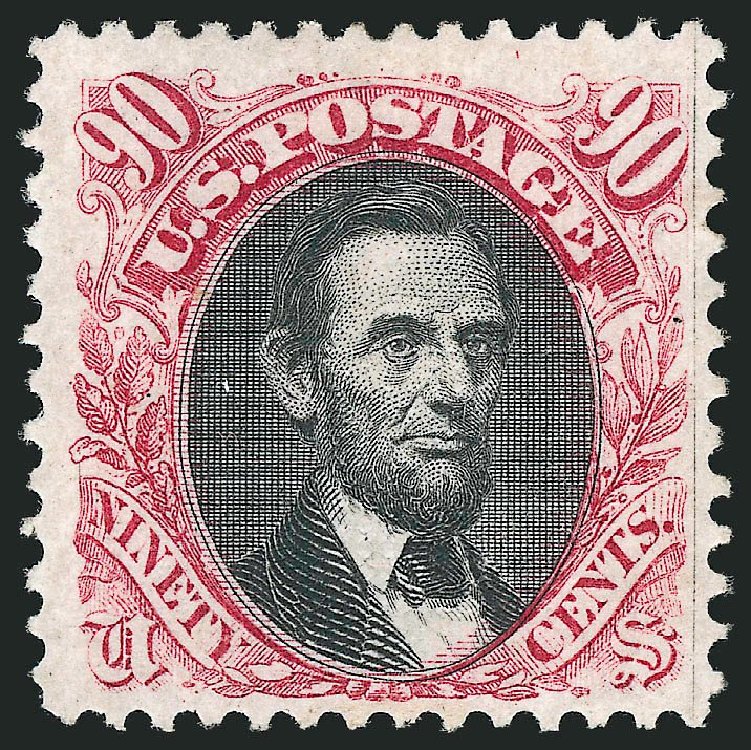 Price of US Stamps Scott #122 - 90c 1869 Pictorial Lincoln. Robert Siegel Auction Galleries, Mar 2013, Sale 1040, Lot 1387