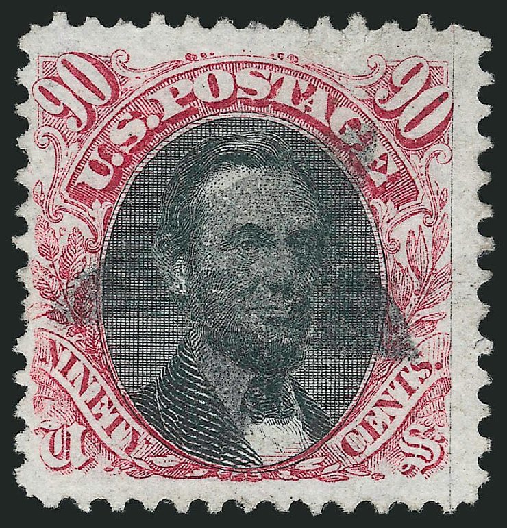 US Stamp Value Scott Catalog 122 - 90c 1869 Pictorial Lincoln. Robert Siegel Auction Galleries, Mar 2014, Sale 1067, Lot 1127