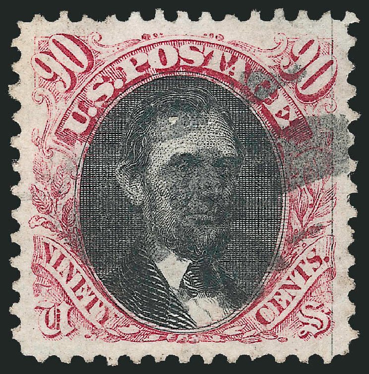 Price of US Stamps Scott #122 - 90c 1869 Pictorial Lincoln. Robert Siegel Auction Galleries, Sep 2009, Sale 976, Lot 1477