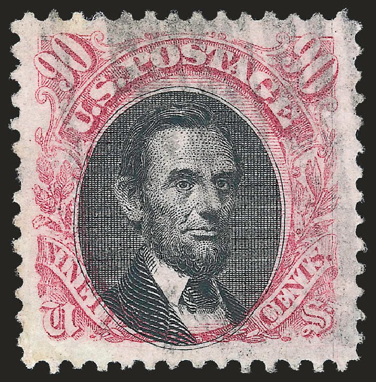 Values of US Stamps Scott Catalogue #122: 1869 90c Pictorial Lincoln. Robert Siegel Auction Galleries, Apr 2010, Sale 984, Lot 427