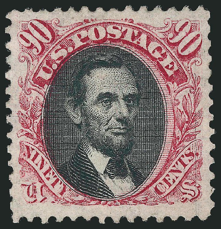 Value of US Stamp Scott Catalog #122 - 1869 90c Pictorial Lincoln. Robert Siegel Auction Galleries, Oct 2010, Sale 997, Lot 5487