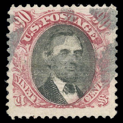 Costs of US Stamp Scott Cat. 122: 90c 1869 Pictorial Lincoln. Matthew Bennett International, Sep 2010, Sale 333, Lot 3508