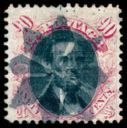 Costs of US Stamps Scott 122: 1869 90c Pictorial Lincoln. Schuyler J. Rumsey Philatelic Auctions, Apr 2015, Sale 60, Lot 2118