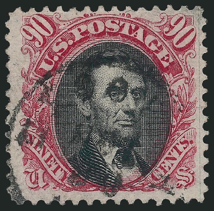 Values of US Stamps Scott Catalogue 122: 1869 90c Pictorial Lincoln. Robert Siegel Auction Galleries, Oct 2011, Sale 1014, Lot 1318
