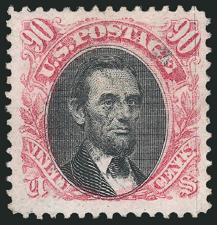 US Stamp Prices Scott Cat. #122 - 1869 90c Pictorial Lincoln. Robert Siegel Auction Galleries, Mar 2013, Sale 1040, Lot 1388