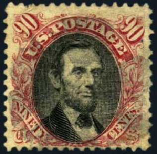 Cost of US Stamp Scott Catalog 122 - 1869 90c Pictorial Lincoln. Harmer-Schau Auction Galleries, May 2012, Sale 93, Lot 279