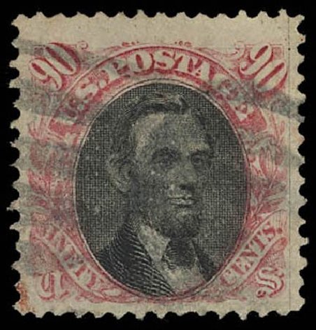 Costs of US Stamps Scott # 122 - 1869 90c Pictorial Lincoln. Daniel Kelleher Auctions, Oct 2011, Sale 626, Lot 149