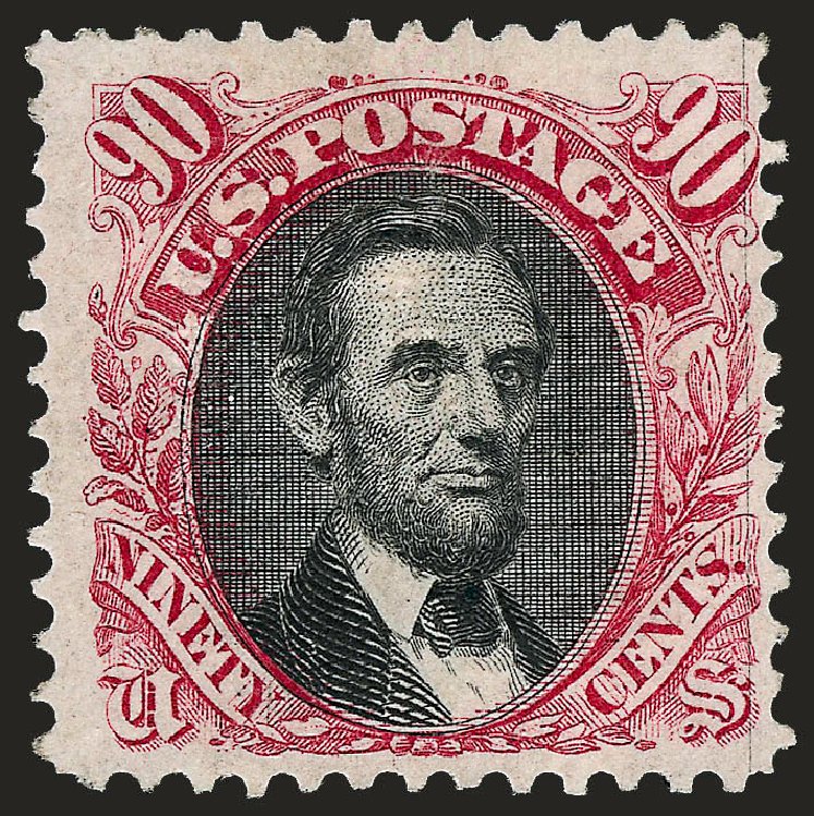 Value of US Stamps Scott Catalogue 122: 90c 1869 Pictorial Lincoln. Robert Siegel Auction Galleries, Oct 2008, Sale 963, Lot 699