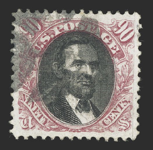 Cost of US Stamps Scott Catalog #122 - 90c 1869 Pictorial Lincoln. Spink Shreves Galleries, Jul 2012, Sale 140, Lot 149