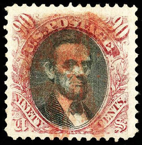 Cost of US Stamp Scott Catalog # 122 - 90c 1869 Pictorial Lincoln. Matthew Bennett International, Apr 2008, Sale 326, Lot 130