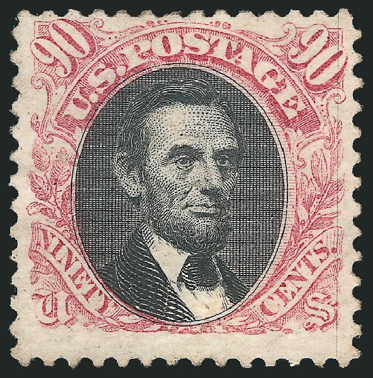 US Stamps Value Scott Catalogue 122: 90c 1869 Pictorial Lincoln. Robert Siegel Auction Galleries, Nov 2013, Sale 1057, Lot 690