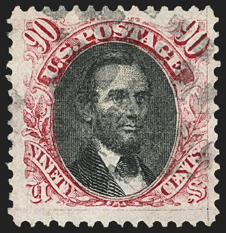 Price of US Stamps Scott Catalogue #122: 90c 1869 Pictorial Lincoln. Robert Siegel Auction Galleries, Jul 2015, Sale 1107, Lot 250