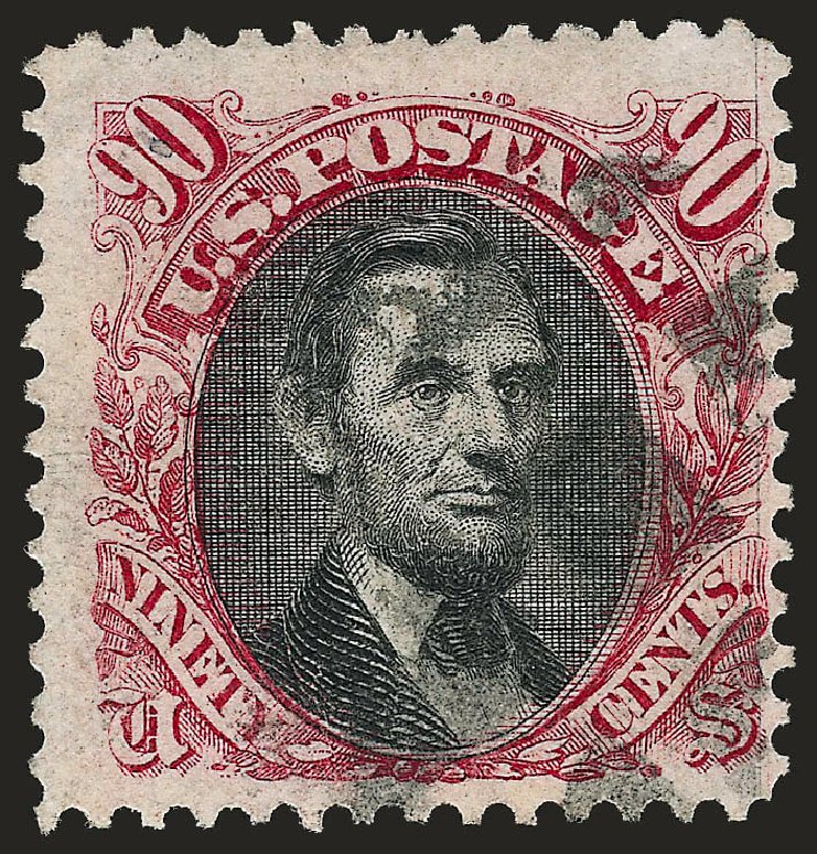 Costs of US Stamp Scott Catalogue #122: 90c 1869 Pictorial Lincoln. Robert Siegel Auction Galleries, Sep 2008, Sale 962, Lot 2400