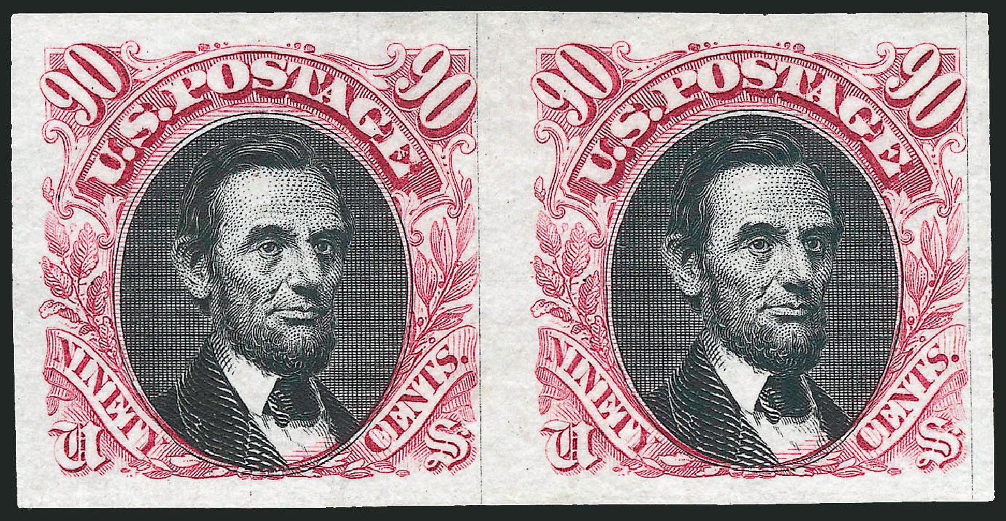 US Stamps Prices Scott 122: 1869 90c Pictorial Lincoln. Robert Siegel Auction Galleries, Sep 2009, Sale 976, Lot 1020