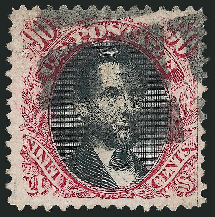 Price of US Stamp Scott Catalogue #122 - 90c 1869 Pictorial Lincoln. Robert Siegel Auction Galleries, Apr 2010, Sale 984, Lot 430