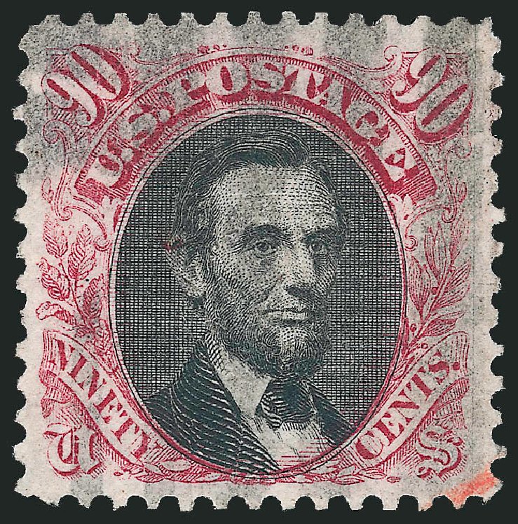 US Stamp Prices Scott Catalog #122: 90c 1869 Pictorial Lincoln. Robert Siegel Auction Galleries, Oct 2010, Sale 997, Lot 5480