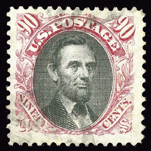 US Stamps Price Scott Catalog #122: 1869 90c Pictorial Lincoln. Spink Shreves Galleries, May 2014, Sale 148, Lot 160
