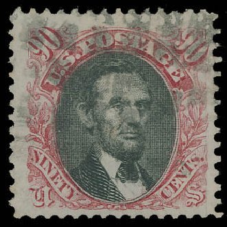 US Stamps Value Scott Catalogue 122: 90c 1869 Pictorial Lincoln. Matthew Bennett International, Jun 2008, Sale 328, Lot 641