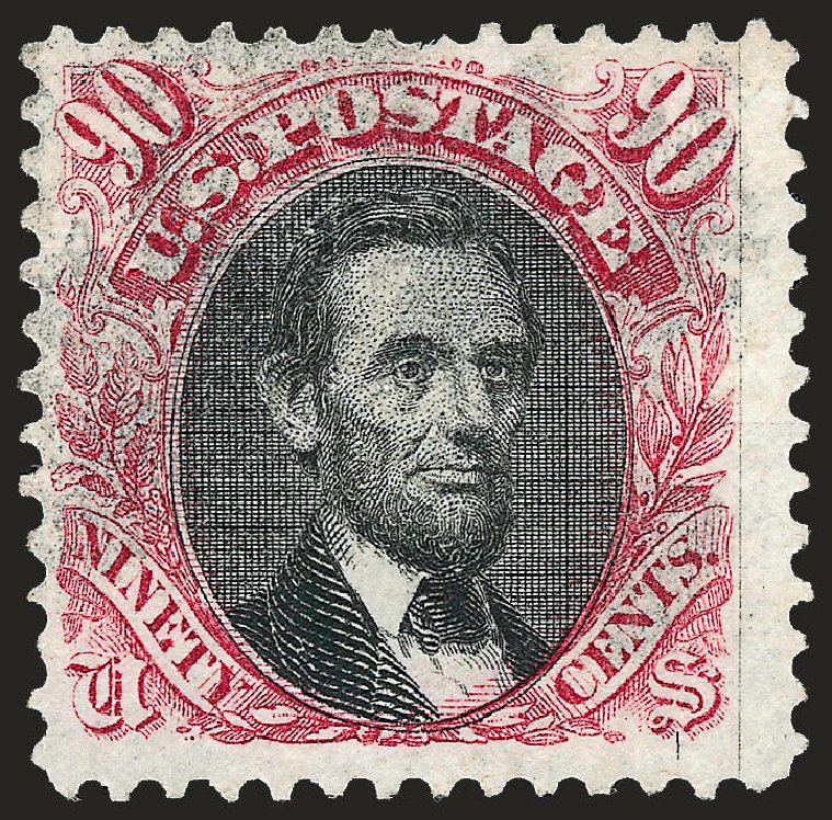 US Stamps Prices Scott Cat. #122: 90c 1869 Pictorial Lincoln. Robert Siegel Auction Galleries, Sep 2008, Sale 962, Lot 2401
