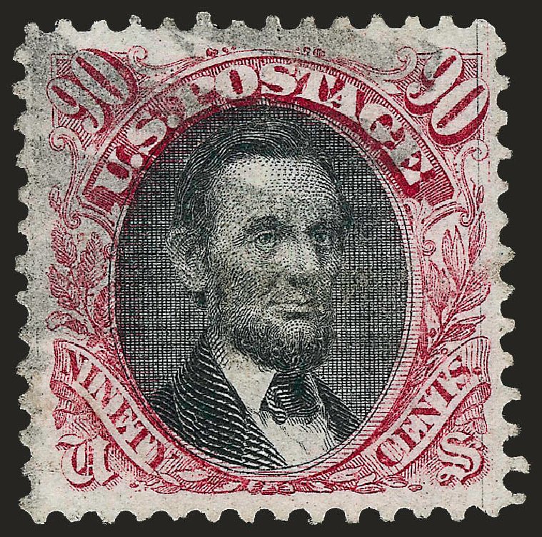 US Stamps Values Scott Cat. #122: 1869 90c Pictorial Lincoln. Robert Siegel Auction Galleries, Oct 2008, Sale 963, Lot 701
