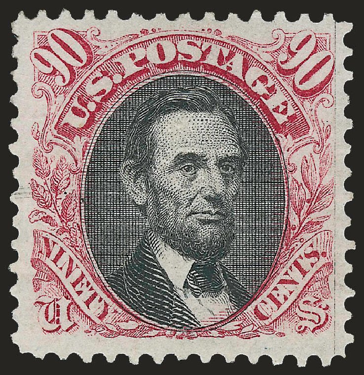 Value of US Stamp Scott #122: 1869 90c Pictorial Lincoln. Robert Siegel Auction Galleries, Jan 2009, Sale 968, Lot 151