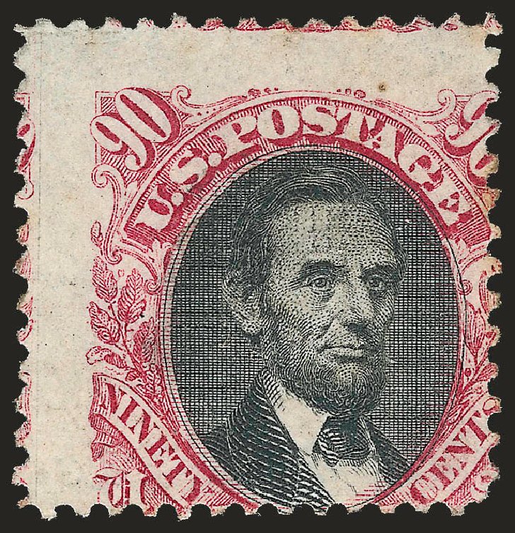 Value of US Stamps Scott Cat. #122: 1869 90c Pictorial Lincoln. Robert Siegel Auction Galleries, Dec 2009, Sale 982, Lot 5361