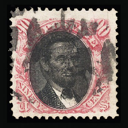 US Stamps Price Scott # 122: 90c 1869 Pictorial Lincoln. Cherrystone Auctions, Jan 2015, Sale 201501, Lot 144