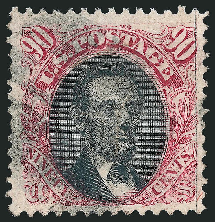 Value of US Stamp Scott Catalog # 122: 90c 1869 Pictorial Lincoln. Robert Siegel Auction Galleries, Mar 2011, Sale 1004, Lot 184