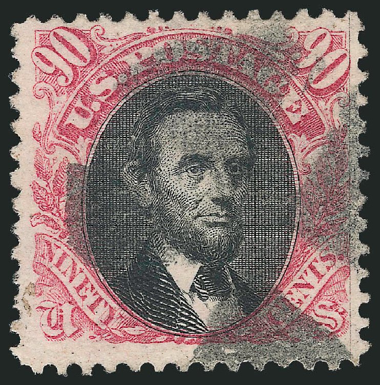 US Stamp Price Scott Catalog # 122 - 1869 90c Pictorial Lincoln. Robert Siegel Auction Galleries, Oct 2011, Sale 1013, Lot 234