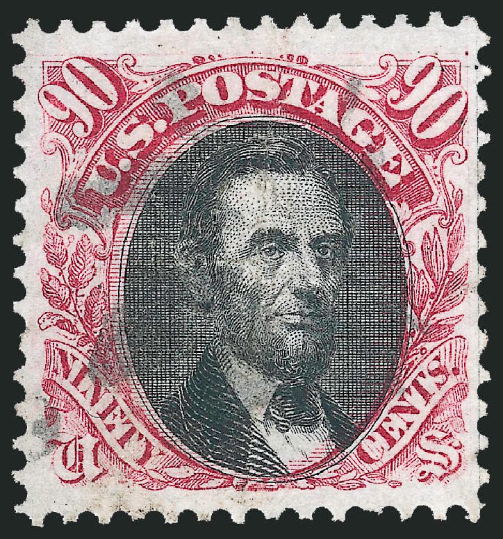 Value of US Stamps Scott 122 - 90c 1869 Pictorial Lincoln. Robert Siegel Auction Galleries, Jun 2012, Sale 1026, Lot 1274