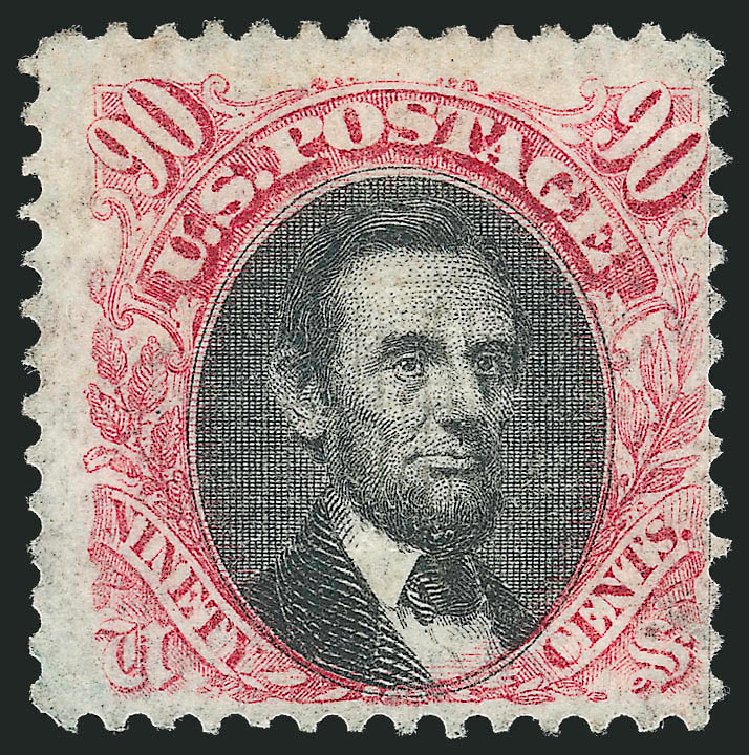 Value of US Stamp Scott Cat. # 122 - 90c 1869 Pictorial Lincoln. Robert Siegel Auction Galleries, Dec 2012, Sale 1037, Lot 1684