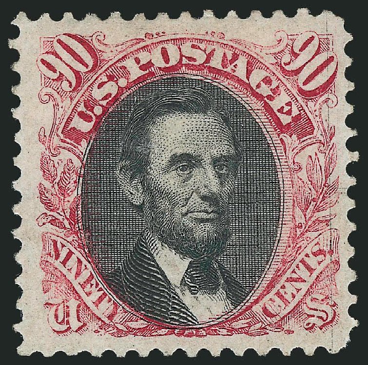 Costs of US Stamps Scott Cat. # 122 - 90c 1869 Pictorial Lincoln. Robert Siegel Auction Galleries, Nov 2013, Sale 1061, Lot 3554
