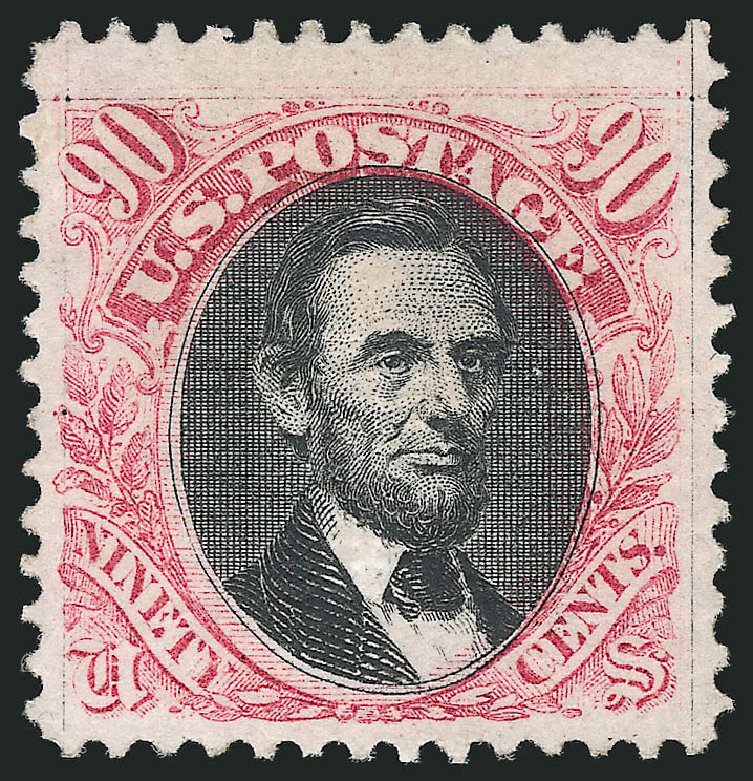 US Stamp Value Scott Catalogue 122 - 90c 1869 Pictorial Lincoln. Robert Siegel Auction Galleries, Apr 2015, Sale 1096, Lot 234