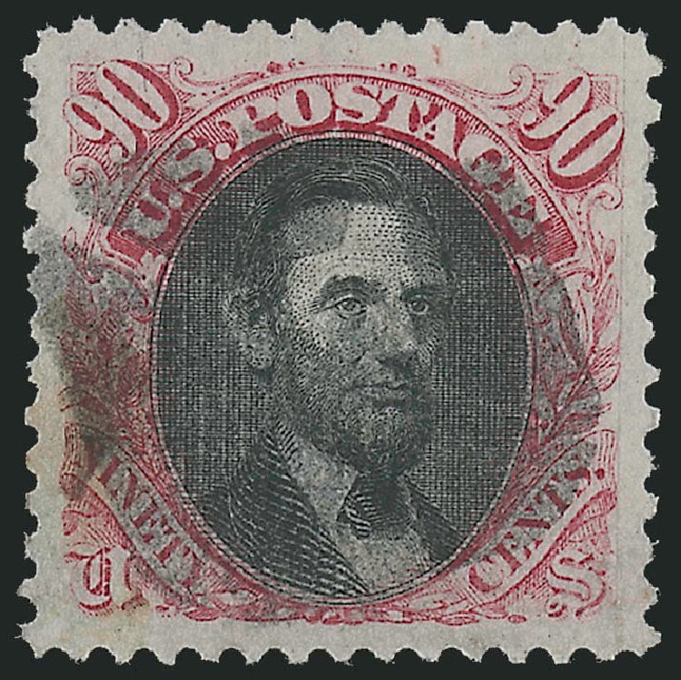 Values of US Stamp Scott Catalog 122 - 90c 1869 Pictorial Lincoln. Robert Siegel Auction Galleries, Dec 2009, Sale 978, Lot 1034