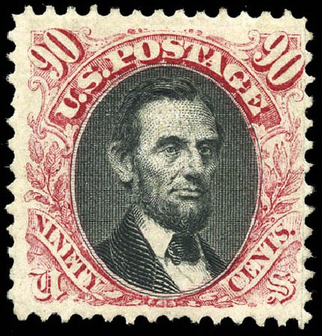 Cost of US Stamp Scott 122: 1869 90c Pictorial Lincoln. Matthew Bennett International, Mar 2011, Sale 336, Lot 1185