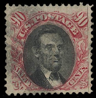 Cost of US Stamp Scott Cat. #122 - 90c 1869 Pictorial Lincoln. Daniel Kelleher Auctions, Oct 2012, Sale 632, Lot 1045