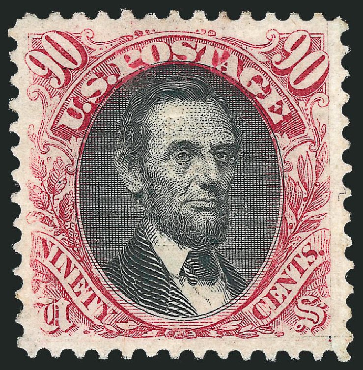 Prices of US Stamps Scott Cat. 122: 1869 90c Pictorial Lincoln. Robert Siegel Auction Galleries, Jun 2015, Sale 1106, Lot 3115