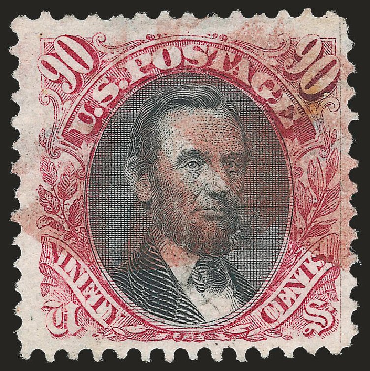 Values of US Stamp Scott Catalogue 122 - 1869 90c Pictorial Lincoln. Robert Siegel Auction Galleries, Dec 2009, Sale 982, Lot 5365