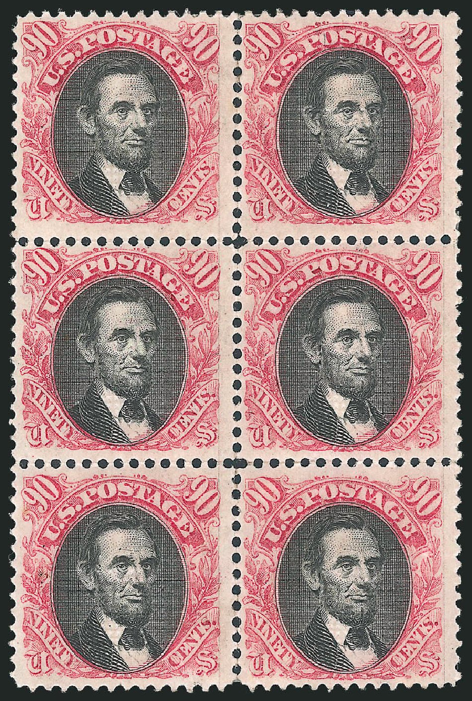 Values of US Stamp Scott 122 - 1869 90c Pictorial Lincoln. Robert Siegel Auction Galleries, Mar 2011, Sale 1004, Lot 182